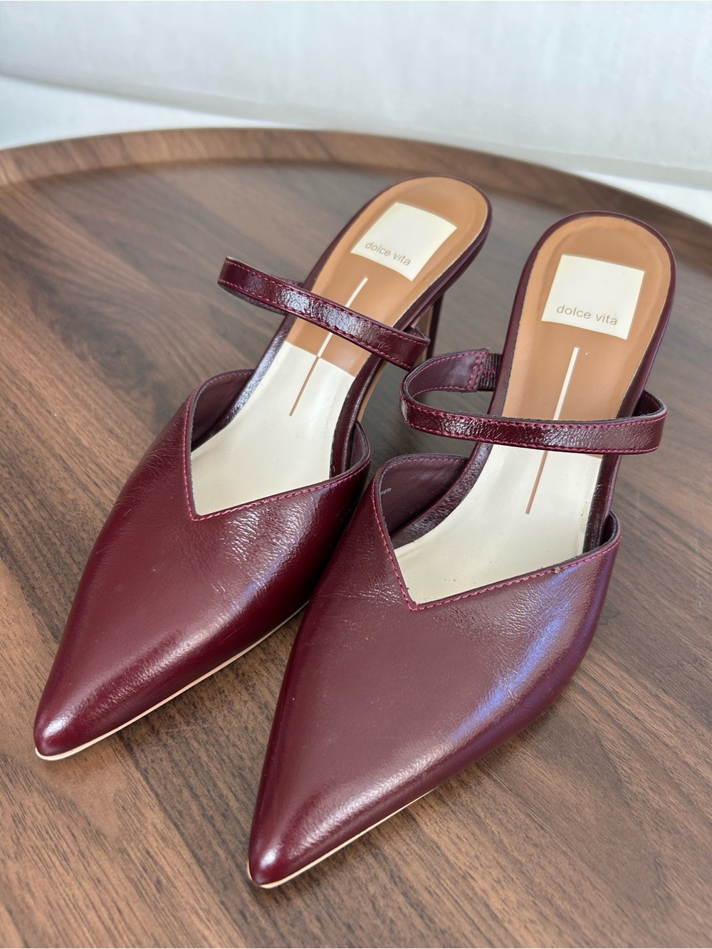 Dolce Vita Kanika Burgundy Pointed Mule with Single Strap